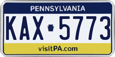 PA license plate KAX5773