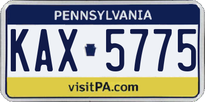 PA license plate KAX5775