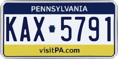 PA license plate KAX5791