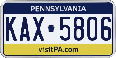 PA license plate KAX5806