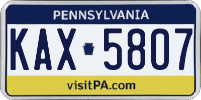 PA license plate KAX5807