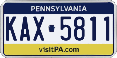 PA license plate KAX5811
