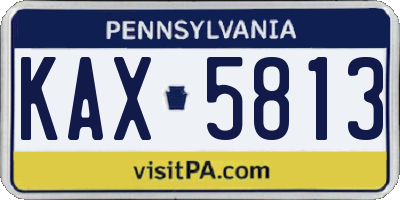 PA license plate KAX5813