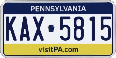PA license plate KAX5815