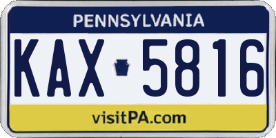 PA license plate KAX5816