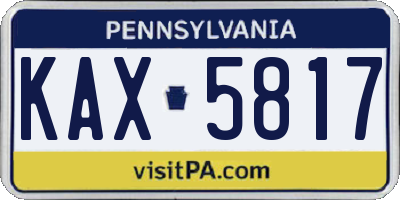 PA license plate KAX5817