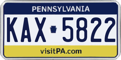 PA license plate KAX5822