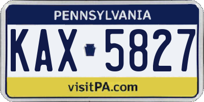 PA license plate KAX5827