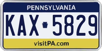 PA license plate KAX5829