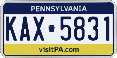 PA license plate KAX5831