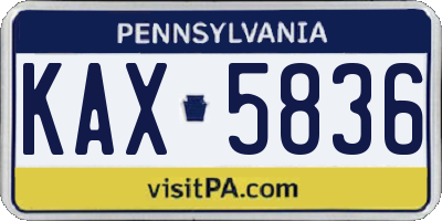 PA license plate KAX5836