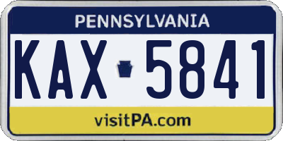 PA license plate KAX5841