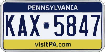 PA license plate KAX5847