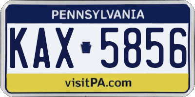 PA license plate KAX5856