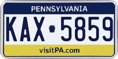 PA license plate KAX5859
