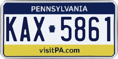 PA license plate KAX5861