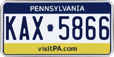 PA license plate KAX5866