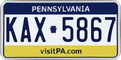 PA license plate KAX5867
