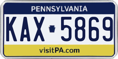 PA license plate KAX5869