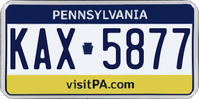 PA license plate KAX5877