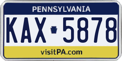 PA license plate KAX5878