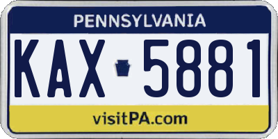 PA license plate KAX5881