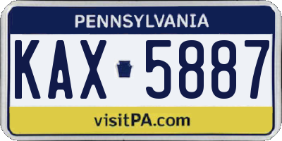 PA license plate KAX5887