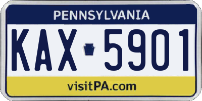 PA license plate KAX5901