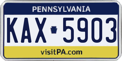 PA license plate KAX5903