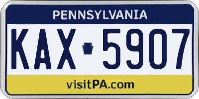 PA license plate KAX5907