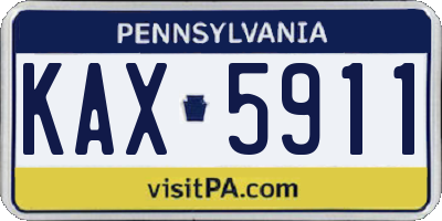 PA license plate KAX5911