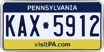 PA license plate KAX5912