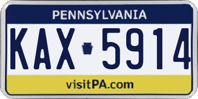 PA license plate KAX5914