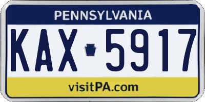 PA license plate KAX5917