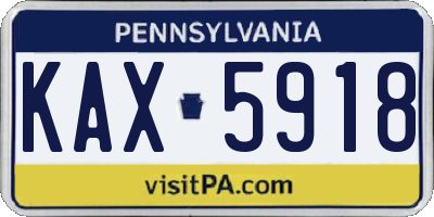 PA license plate KAX5918