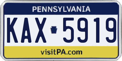 PA license plate KAX5919