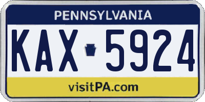 PA license plate KAX5924
