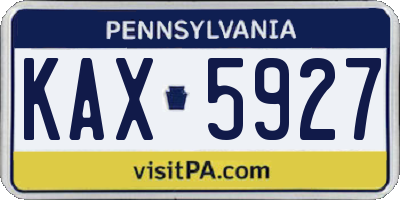 PA license plate KAX5927