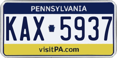 PA license plate KAX5937