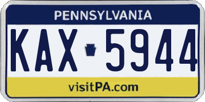PA license plate KAX5944