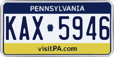 PA license plate KAX5946