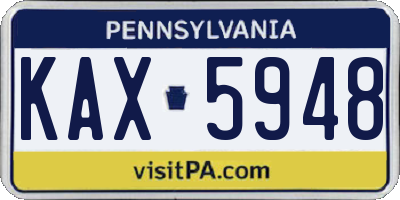 PA license plate KAX5948