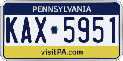 PA license plate KAX5951