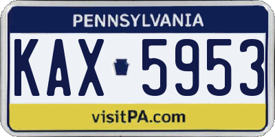 PA license plate KAX5953