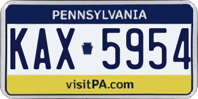 PA license plate KAX5954