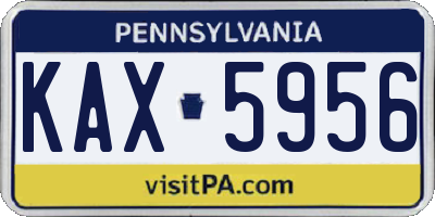 PA license plate KAX5956