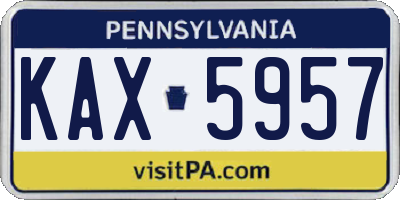 PA license plate KAX5957