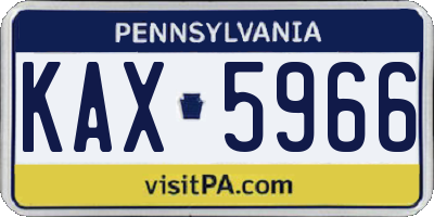 PA license plate KAX5966