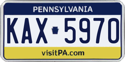 PA license plate KAX5970