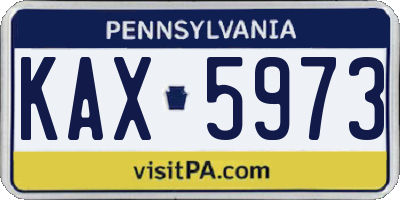 PA license plate KAX5973